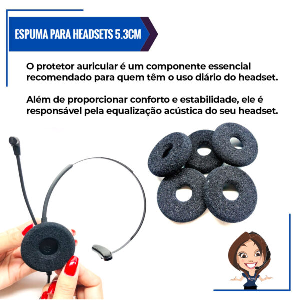 Espuma p/ Headset Intelbras, Zox, 5.3cm - KIT c/ 02 - Imagem 8