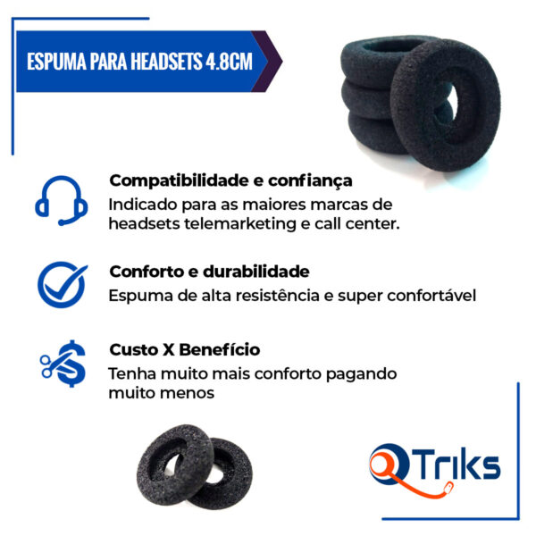Kit Com 5 Protetor Auricular E 5 Espuma Bocal Para Headset - Imagem 4