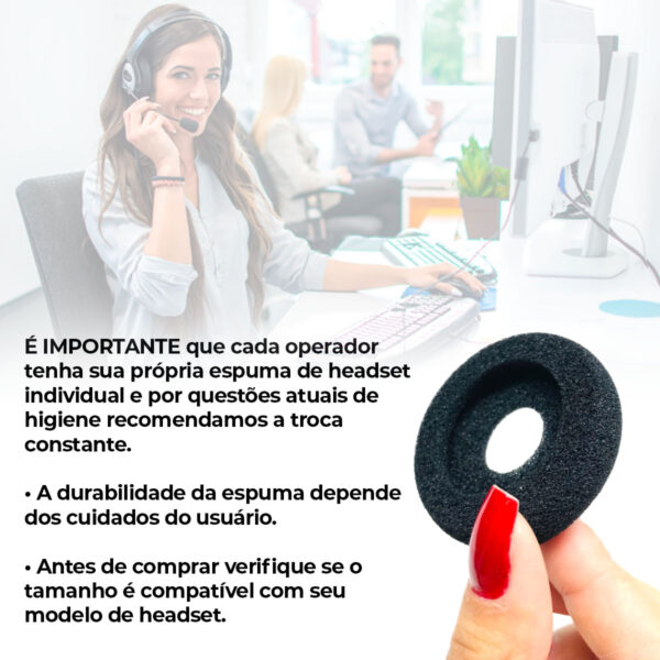Espuma p/ Headset Intelbras, Zox, 5.3cm - KIT c/ 02 - Imagem 9