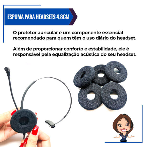 Espuma para Headsets Felitron e TopUse 4.8cm - Kit com 02 - Imagem 8