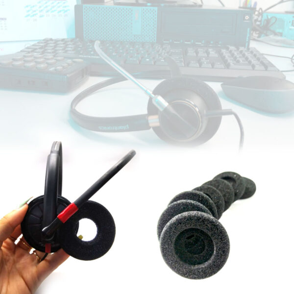 Espuma P/ Headset Plantronics E Similares 5.8cm - Kit C/100 - Imagem 2