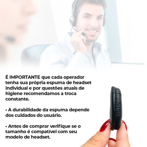 Espuma Para Headsets Material Sintético 5.5cm - Kit C/ 80 - Imagem 9