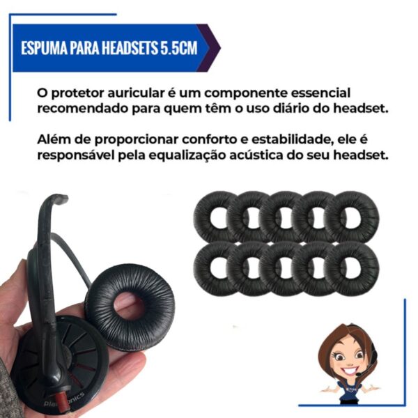 Espuma Para Headsets Material Sintético 5.5cm - Kit C/ 80 - Imagem 8