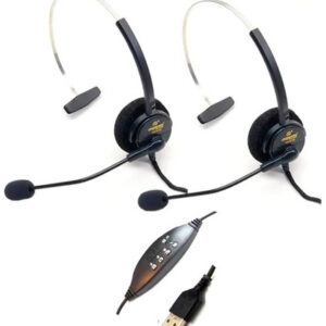 Fones Headset Telemarketing Kit Com 02 Cabo Usb Ah-019