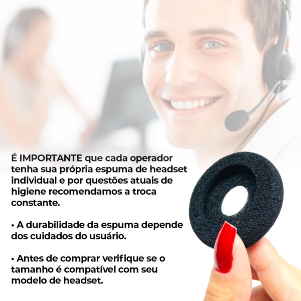 Kit Com 5 Protetor Auricular E 5 Espuma Bocal Para Headset - Imagem 2