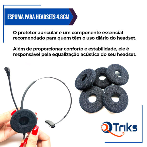 Kit Com 5 Protetor Auricular E 5 Espuma Bocal Para Headset - Imagem 3